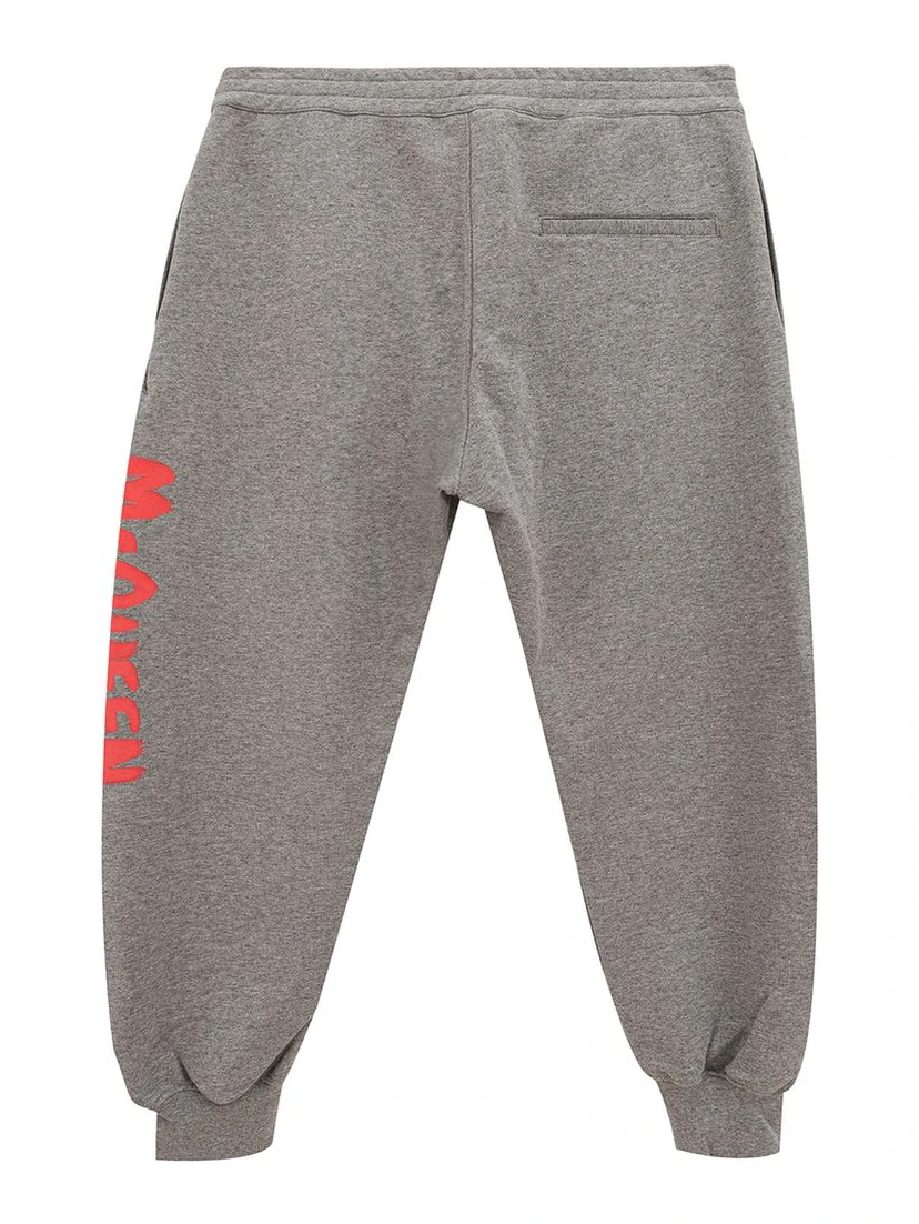 Gray Cotton Athletic Pants