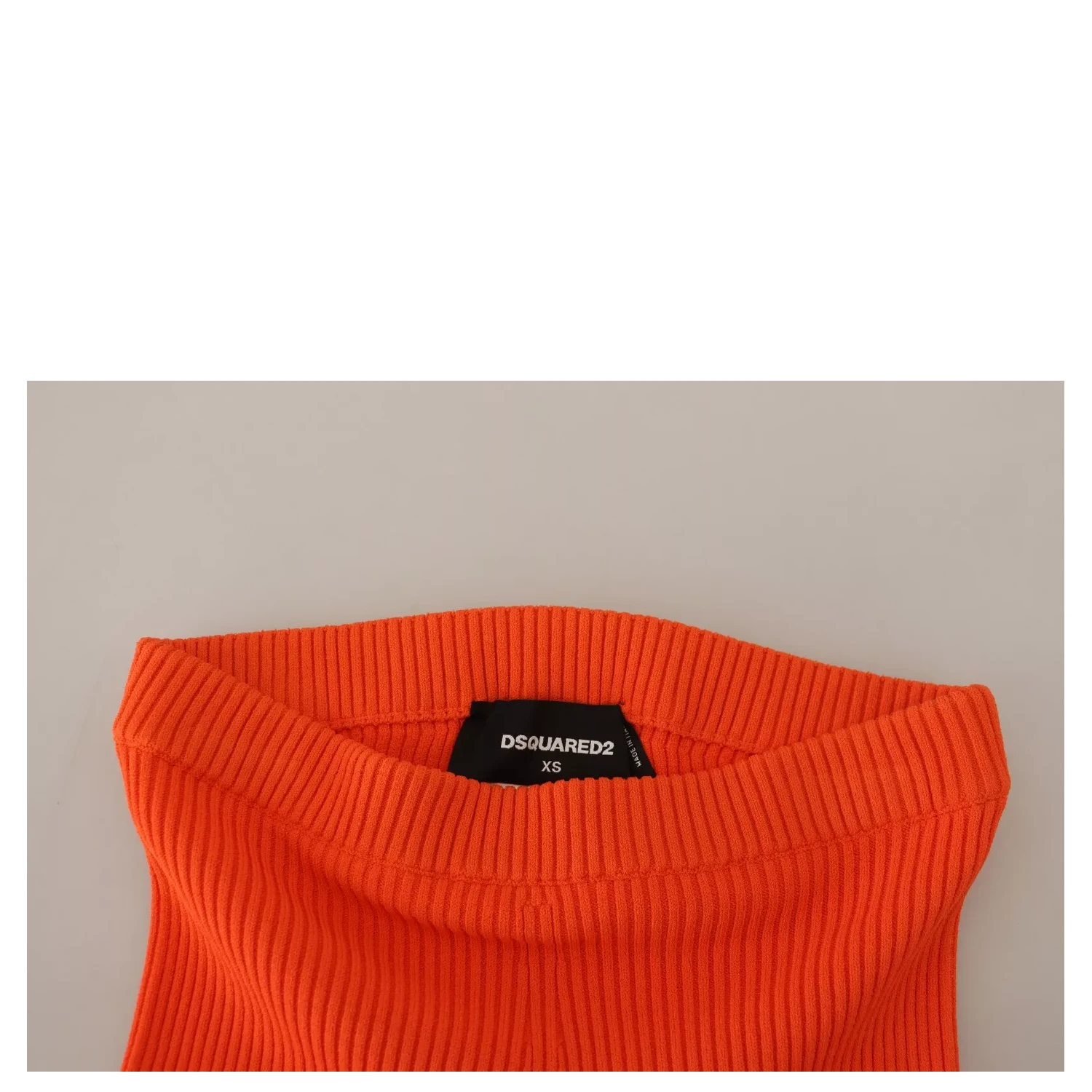 Orange Viscose Mid Waist Slim Fit Bermuda Shorts
