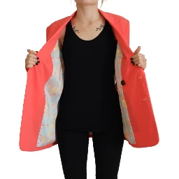 Pink Double Breasted Coat Blazer Jacket