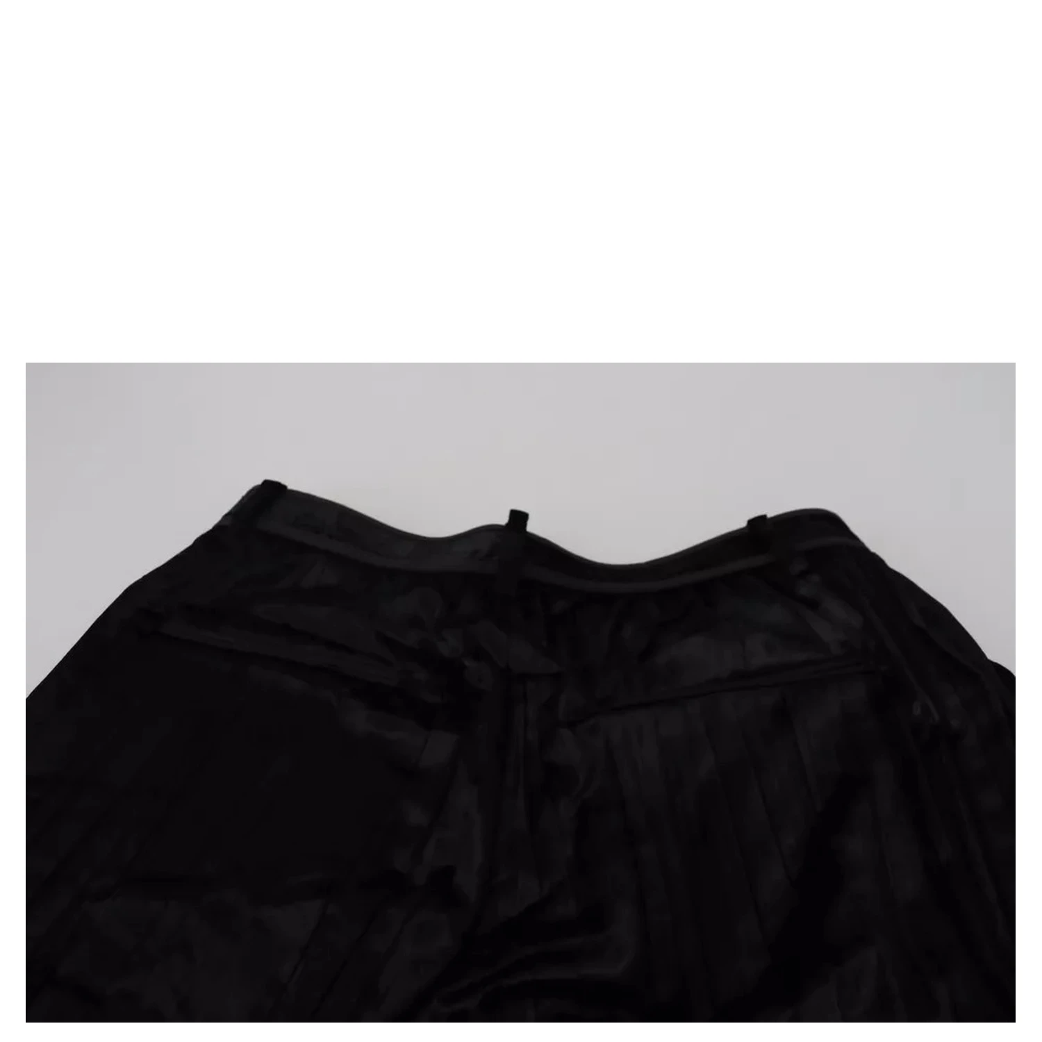 Black Pleated High Waist Wide Leg Cropped Pants