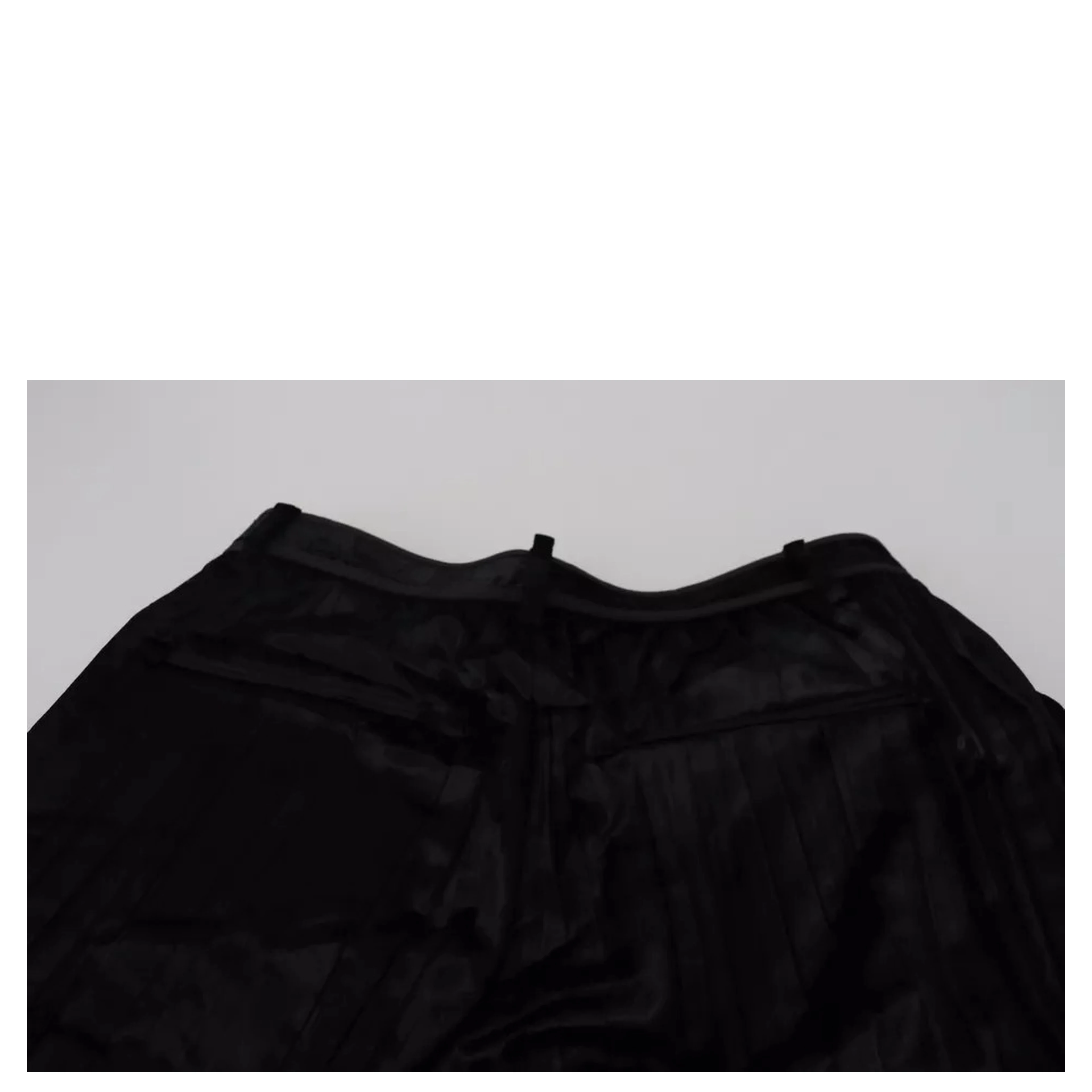 Black Pleated High Waist Wide Leg Cropped Pants