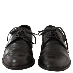 Black Leather Derby Dress Formal Shoes