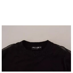 Black Polyester Logo Men Pullover Sweater