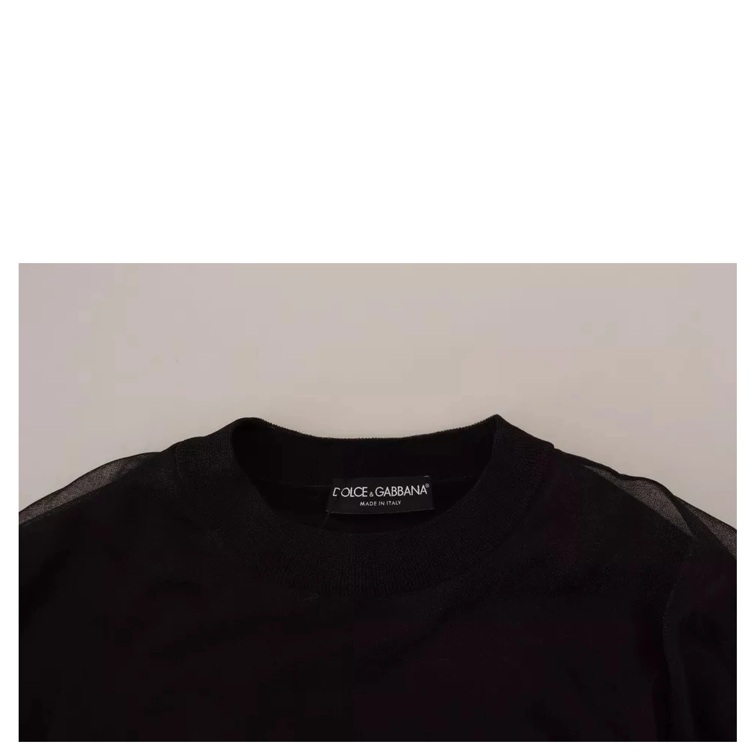Black Polyester Logo Men Pullover Sweater