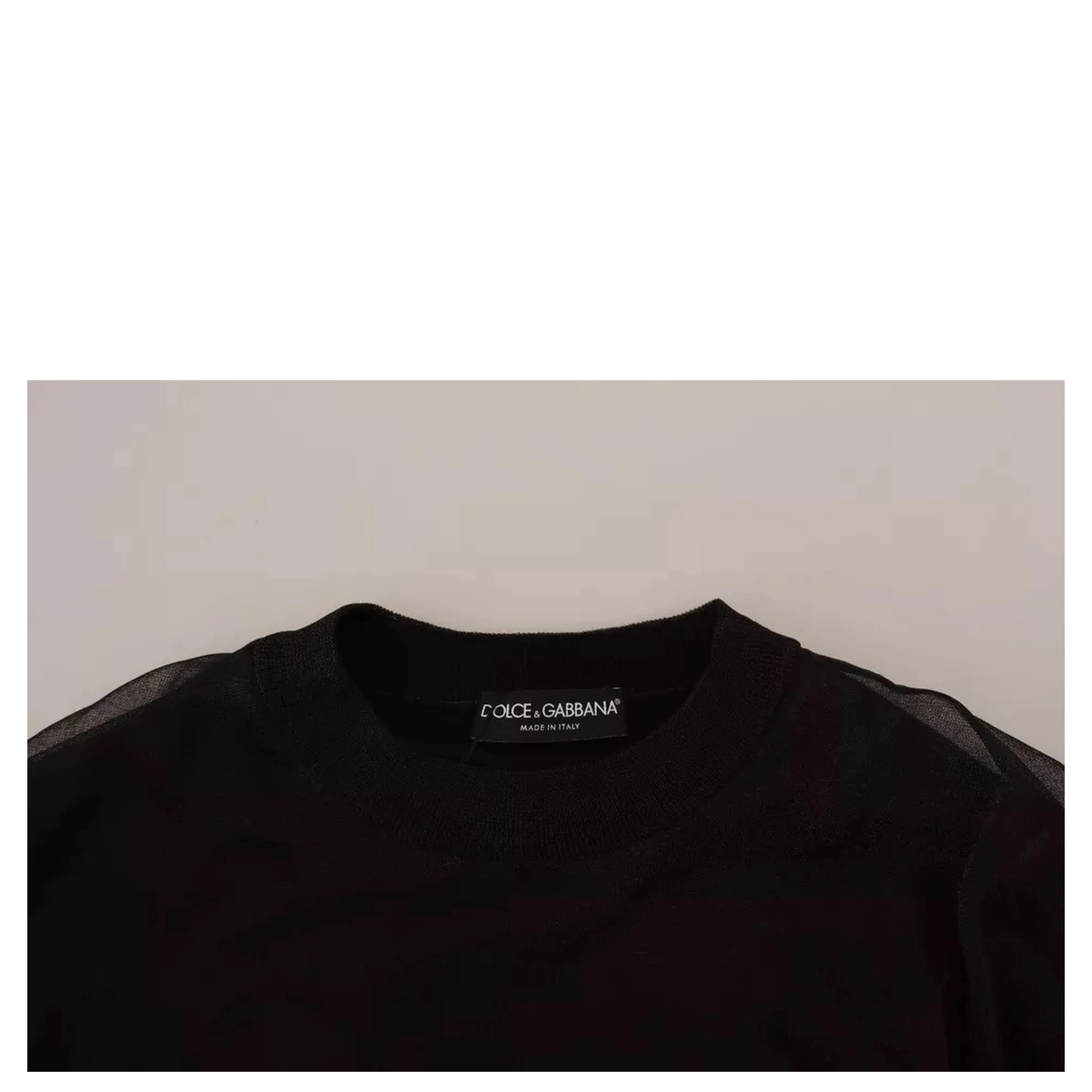 Black Polyester Logo Men Pullover Sweater