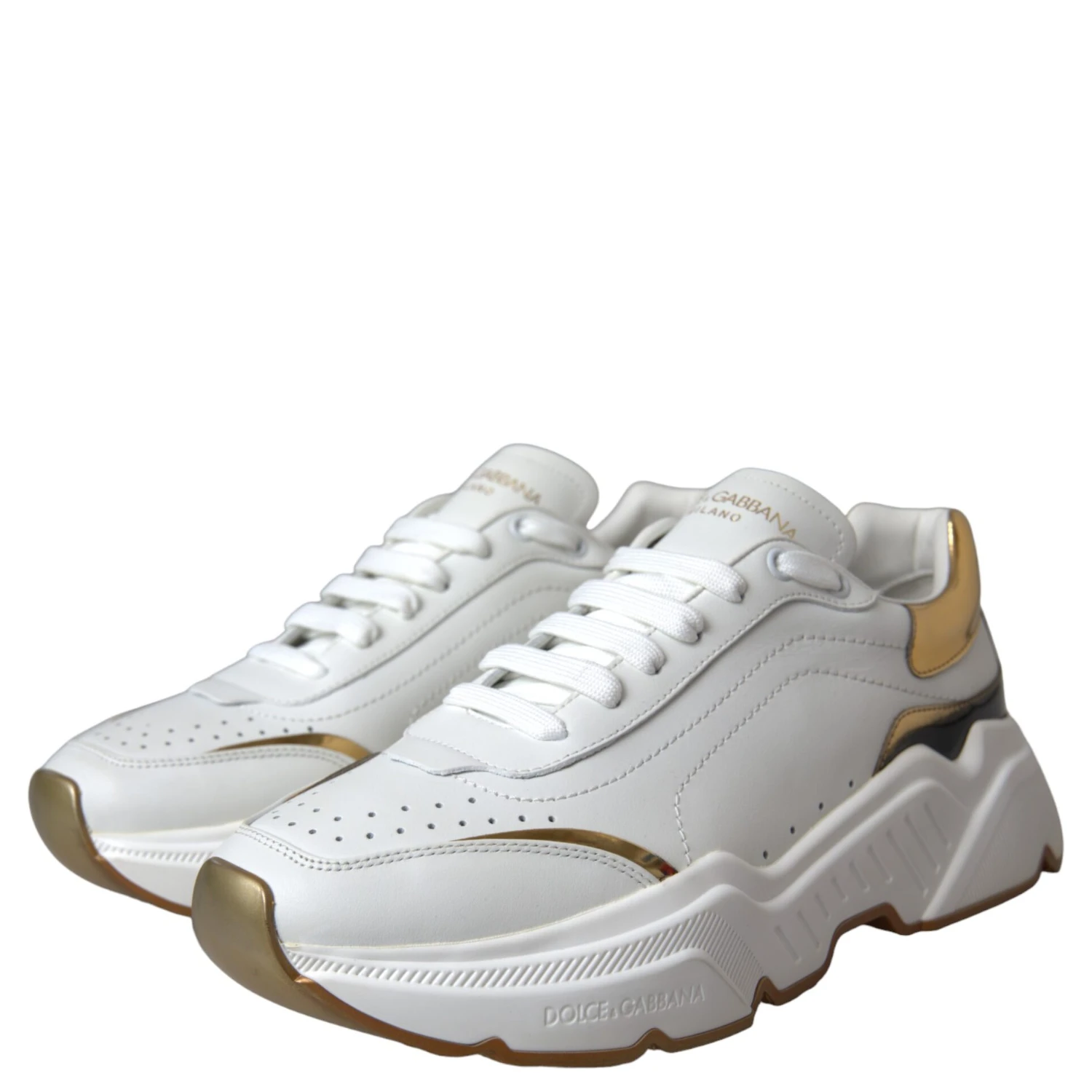 White Gold DAYMASTER Leather Sneakers Shoes