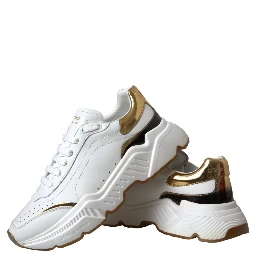 White Gold DAYMASTER Leather Sneakers Shoes