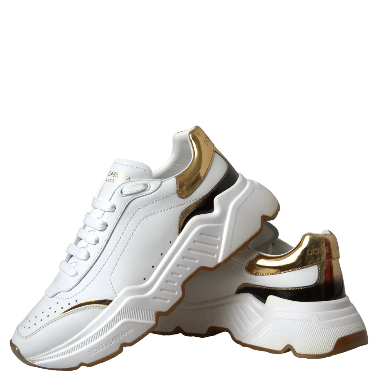 White Gold DAYMASTER Leather Sneakers Shoes