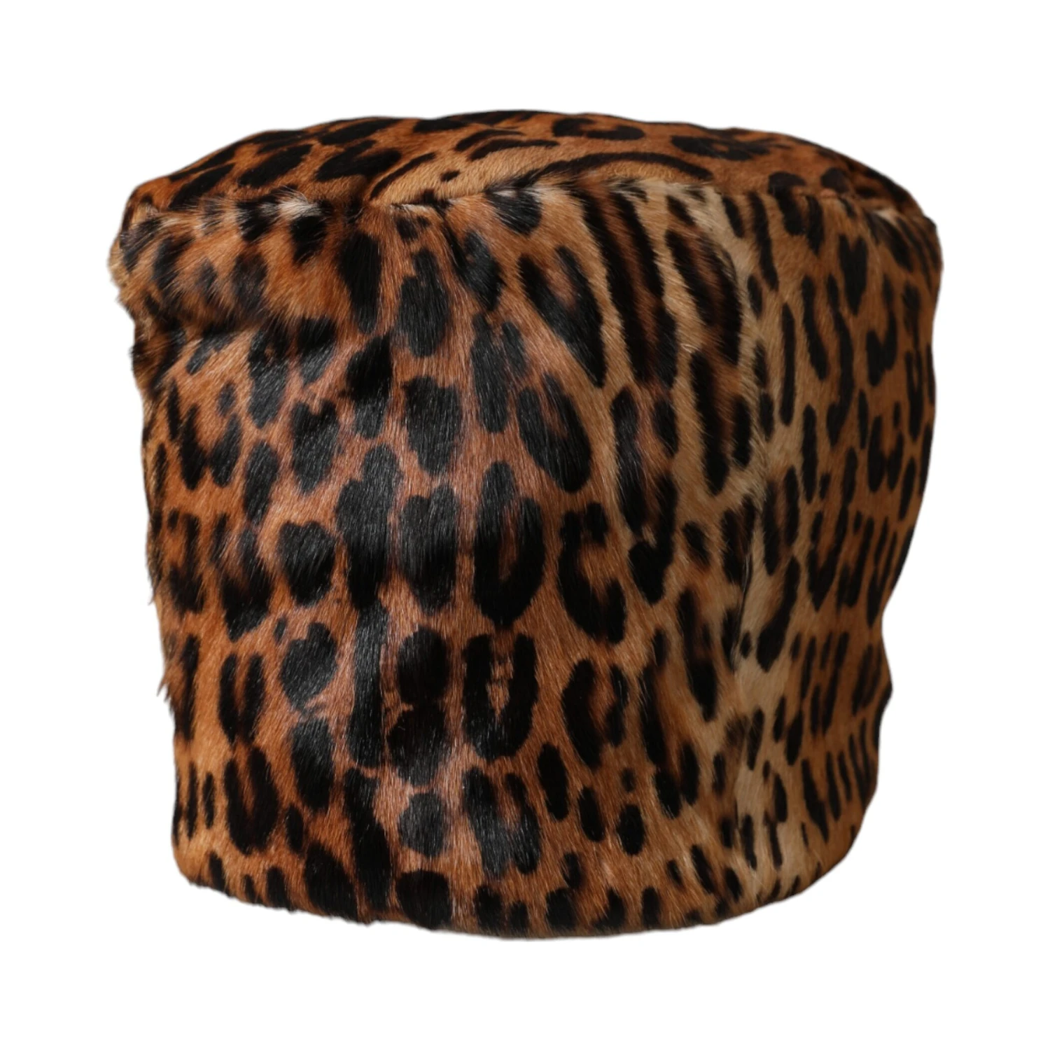 Brown Leopard Fur Women Bucket Hat
