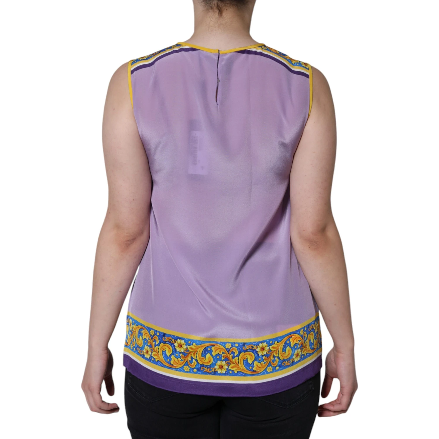 Purple Silk Caponata Siciliana Print Tank Top