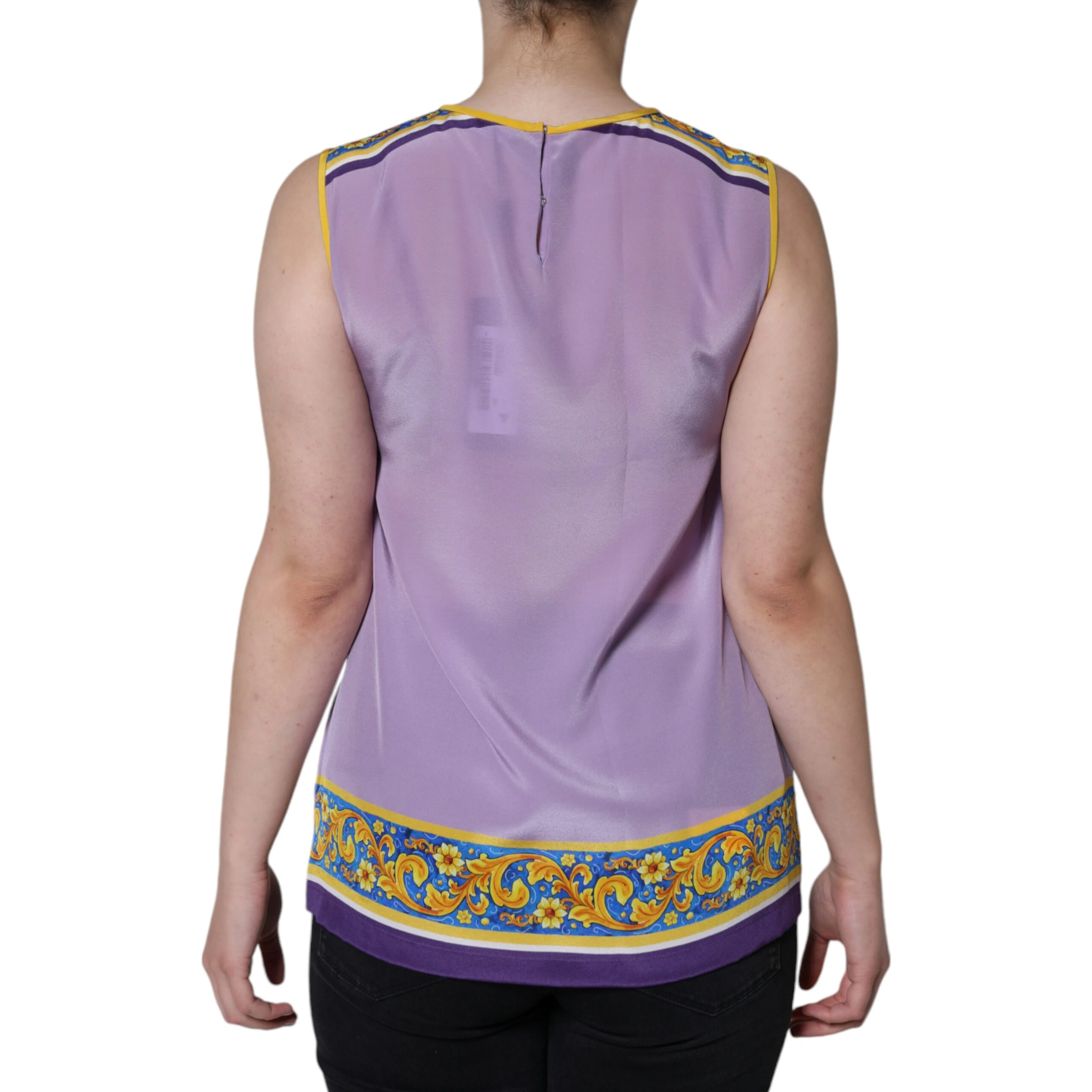 Purple Silk Caponata Siciliana Print Tank Top