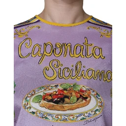 Purple Silk Caponata Siciliana Print Tank Top