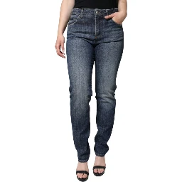 Dark Blue Cotton Stretch Skinny Denim Jeans