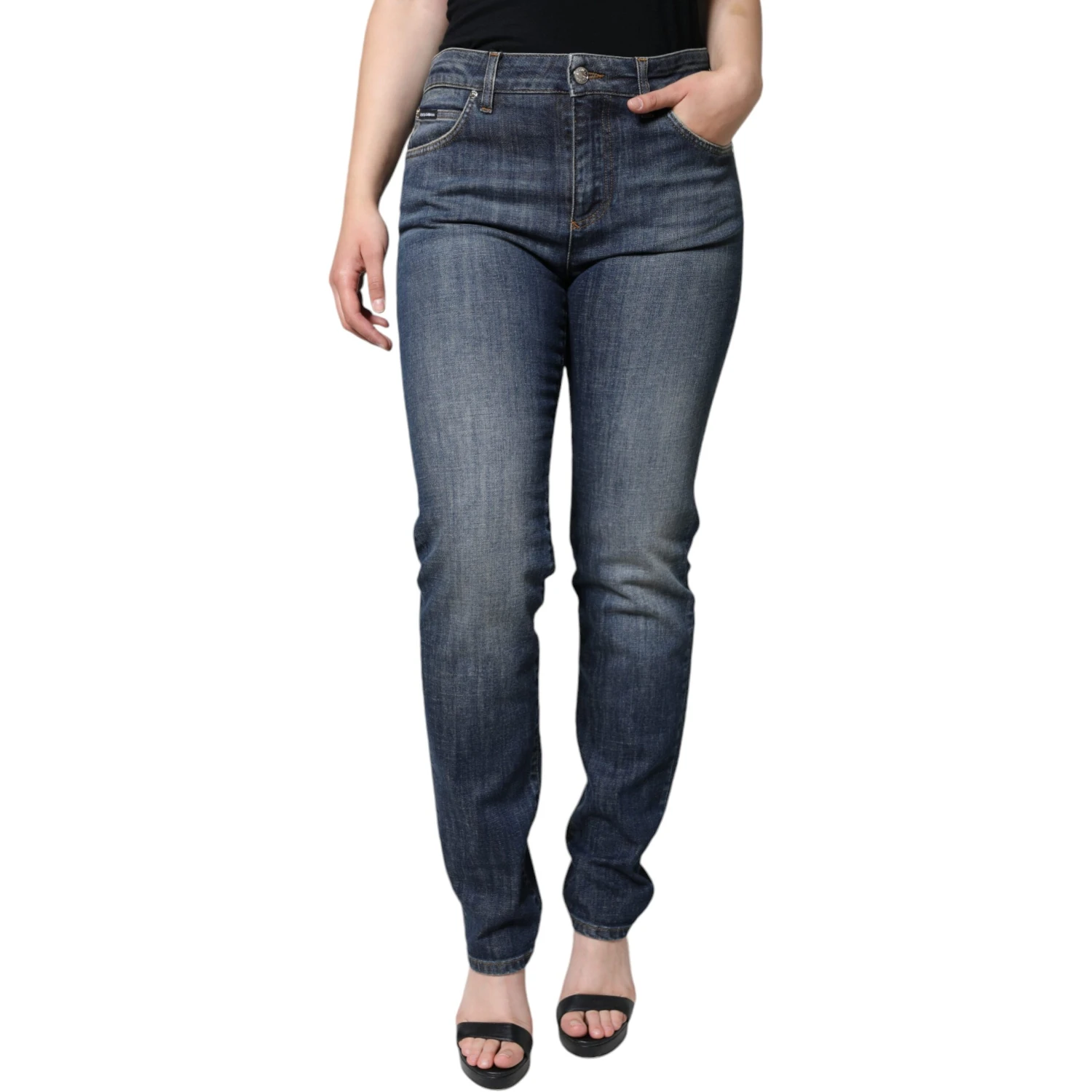 Dark Blue Cotton Stretch Skinny Denim Jeans