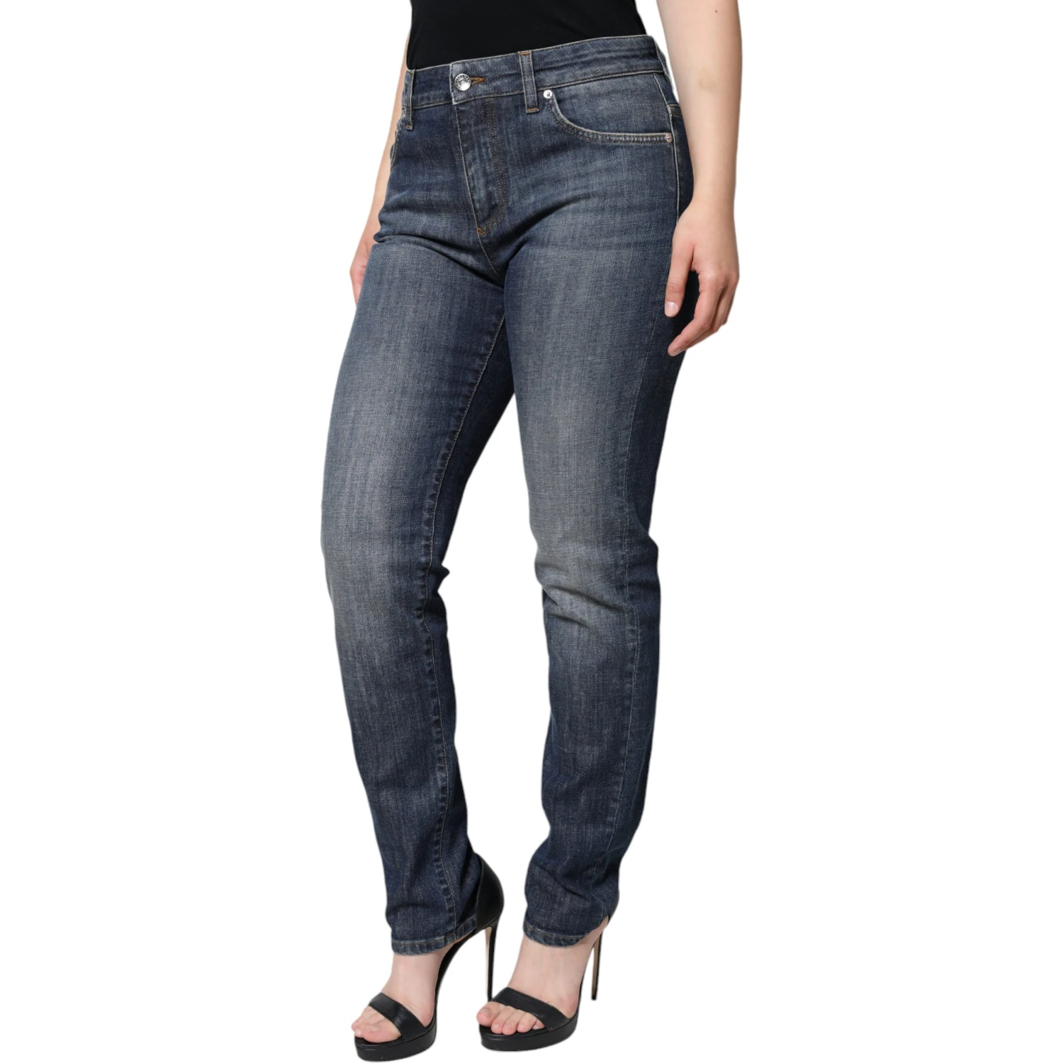 Dark Blue Cotton Stretch Skinny Denim Jeans