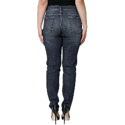 Dark Blue Cotton Stretch Skinny Denim Jeans