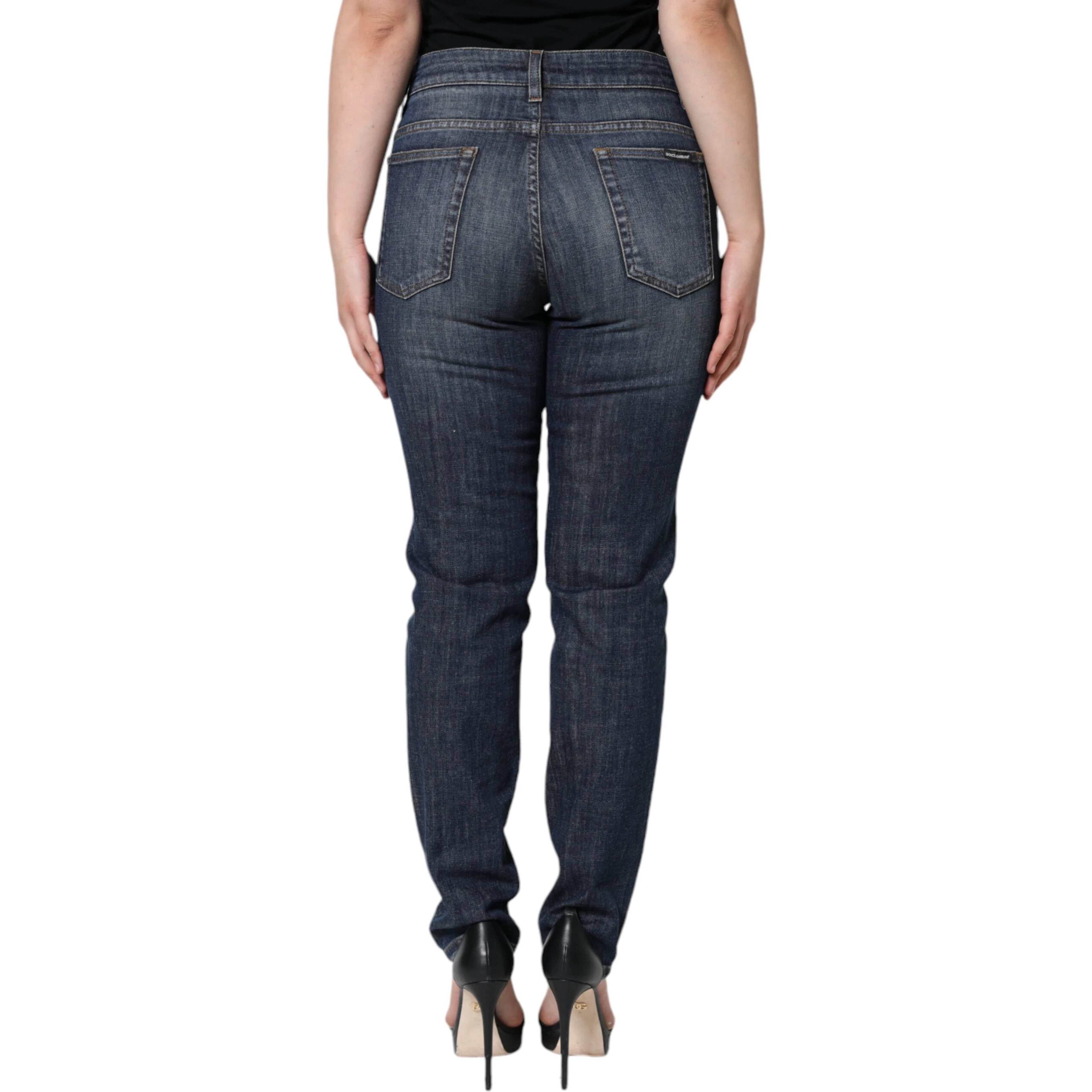 Dark Blue Cotton Stretch Skinny Denim Jeans