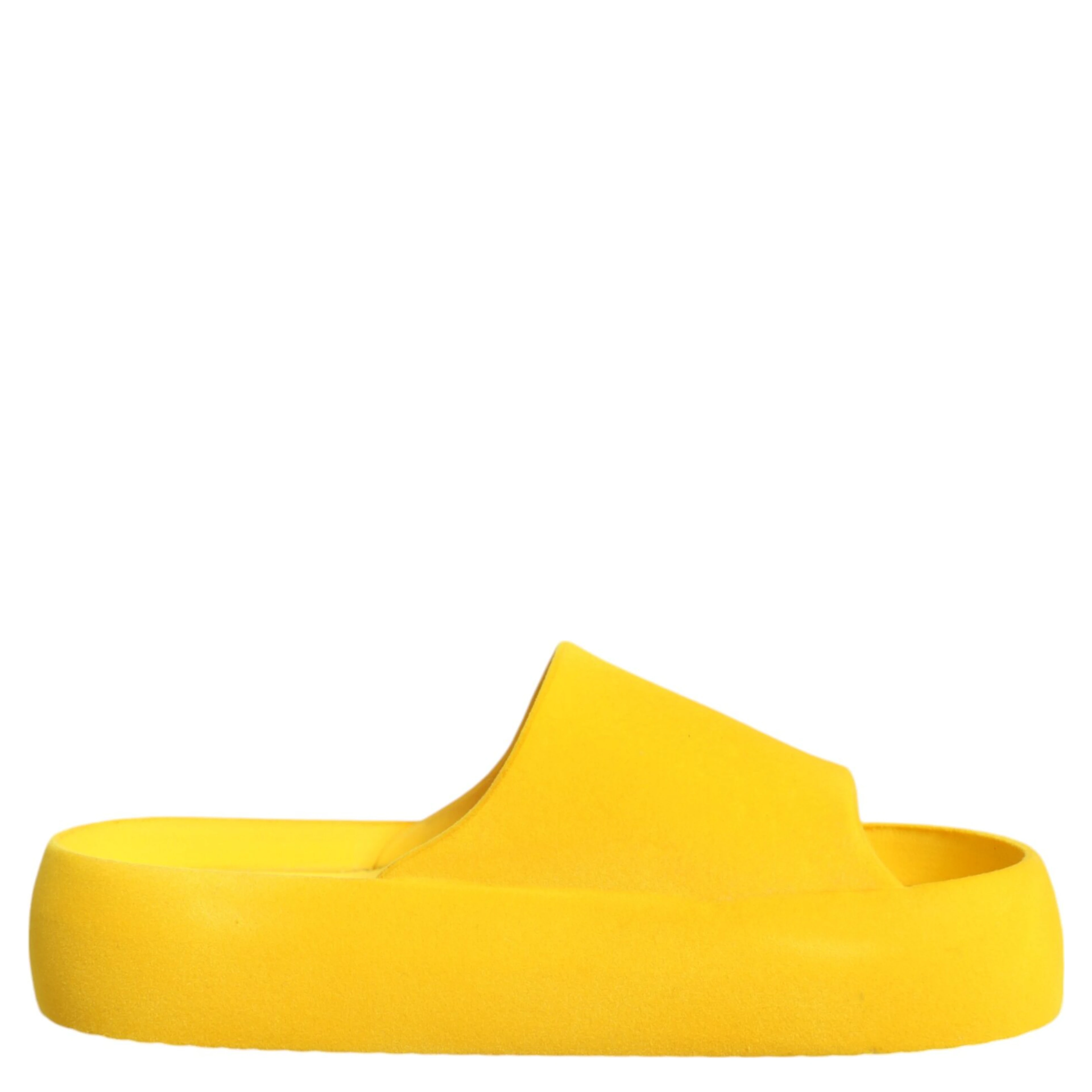 Yellow Rubber Slides Sandals Beachwear Shoes