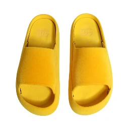 Yellow Rubber Slides Sandals Beachwear Shoes