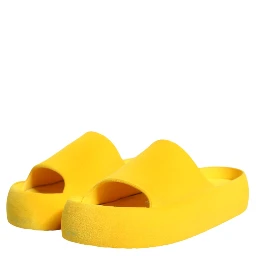 Yellow Rubber Slides Sandals Beachwear Shoes