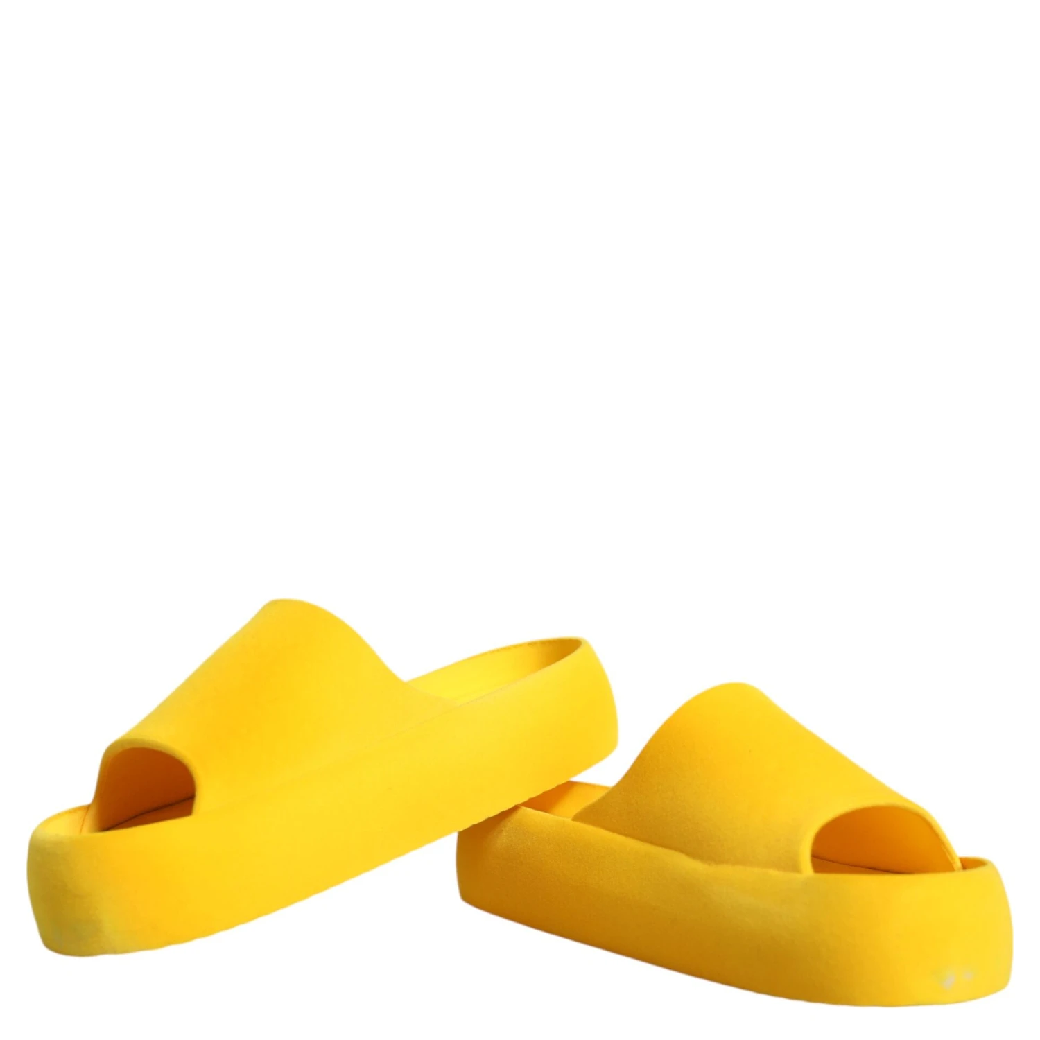 Yellow Rubber Slides Sandals Beachwear Shoes