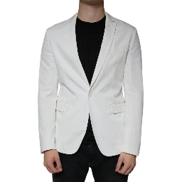 White Single Breasted One Button Dress Formal Blazer
