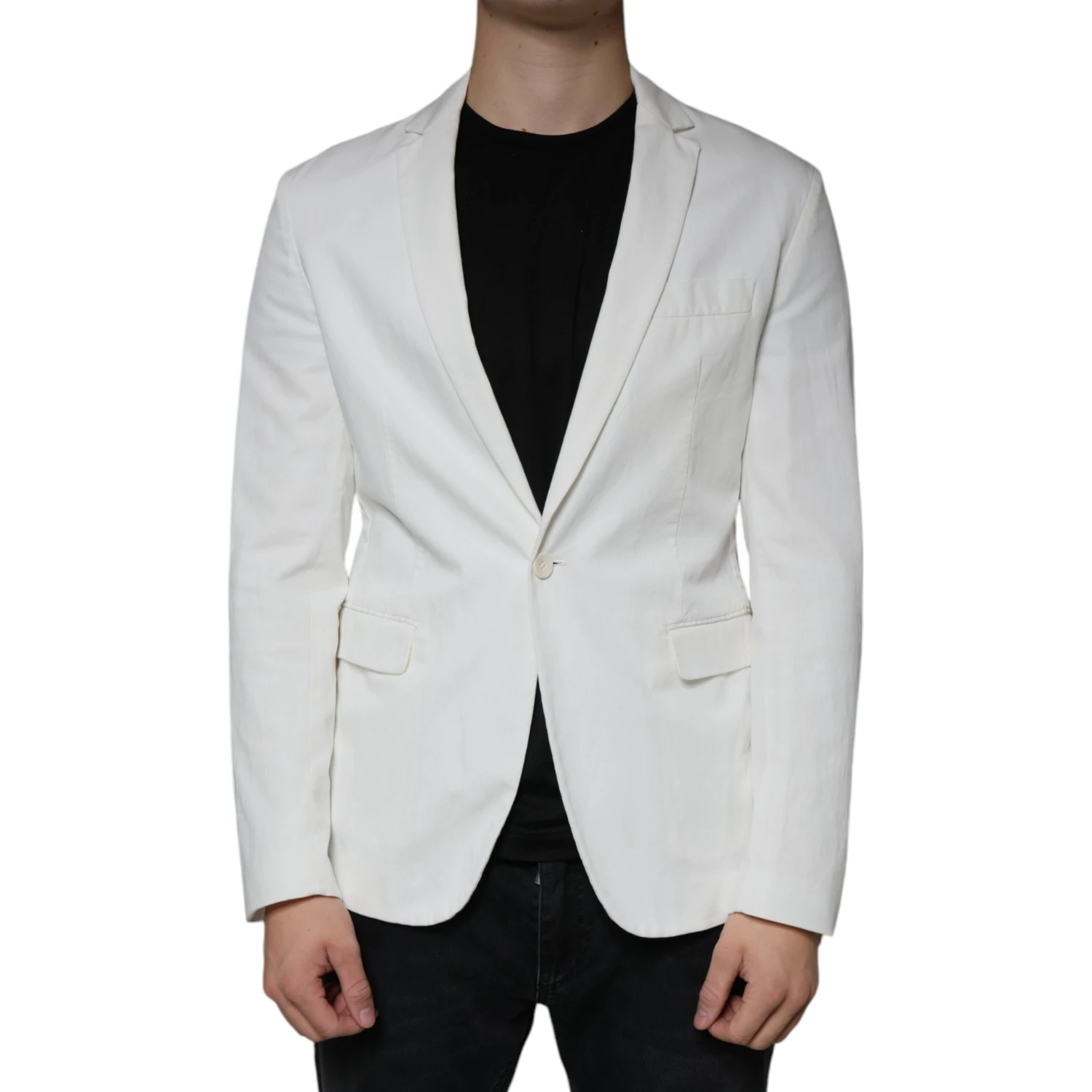 White Single Breasted One Button Dress Formal Blazer