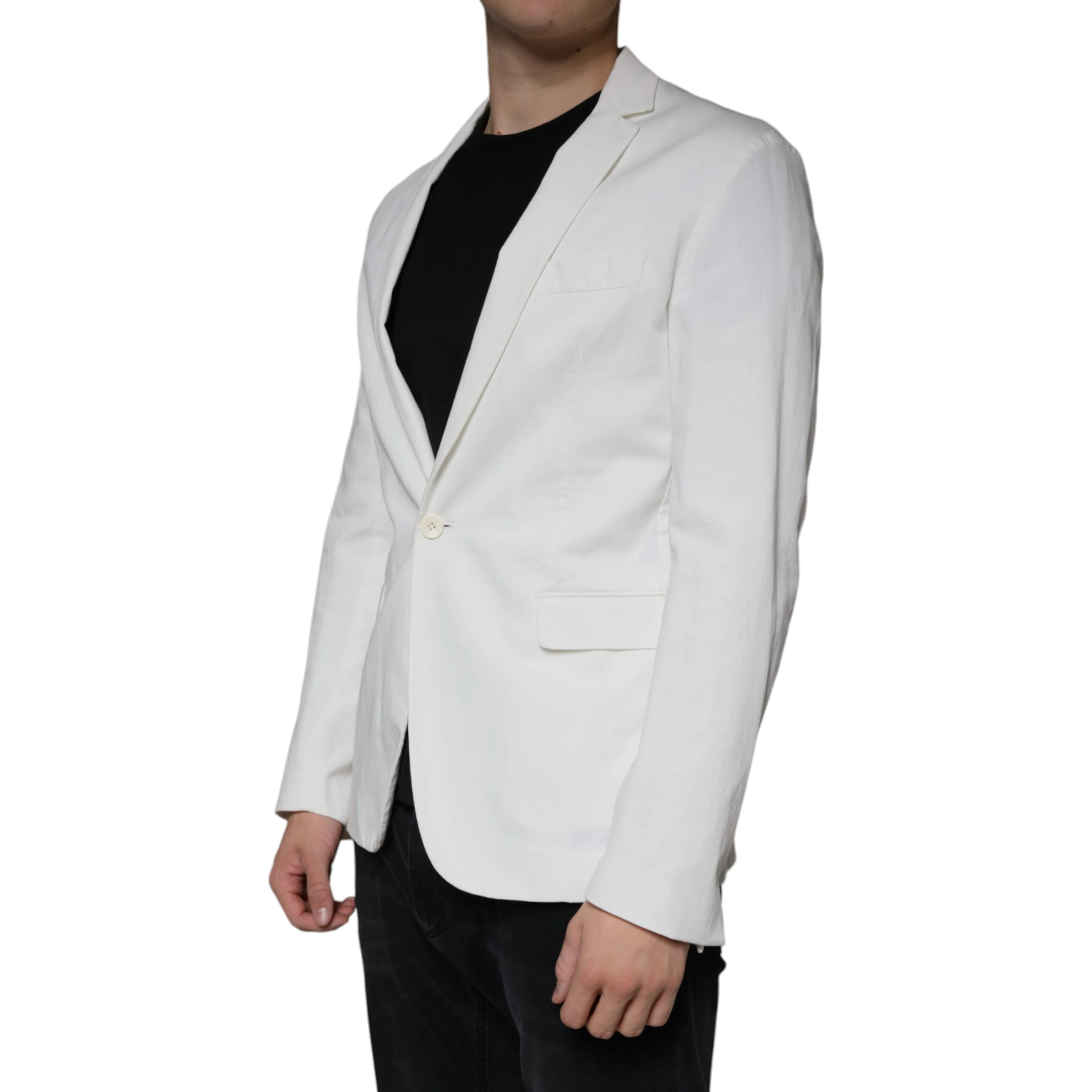White Single Breasted One Button Dress Formal Blazer