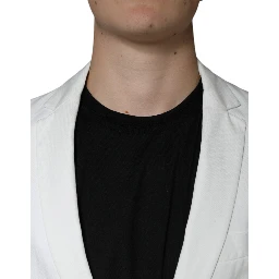 White Single Breasted One Button Dress Formal Blazer