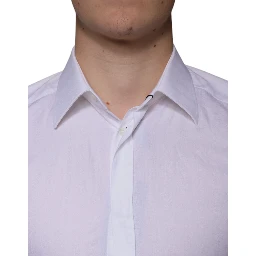 White Cotton Men Dress GOLD Formal Shirt