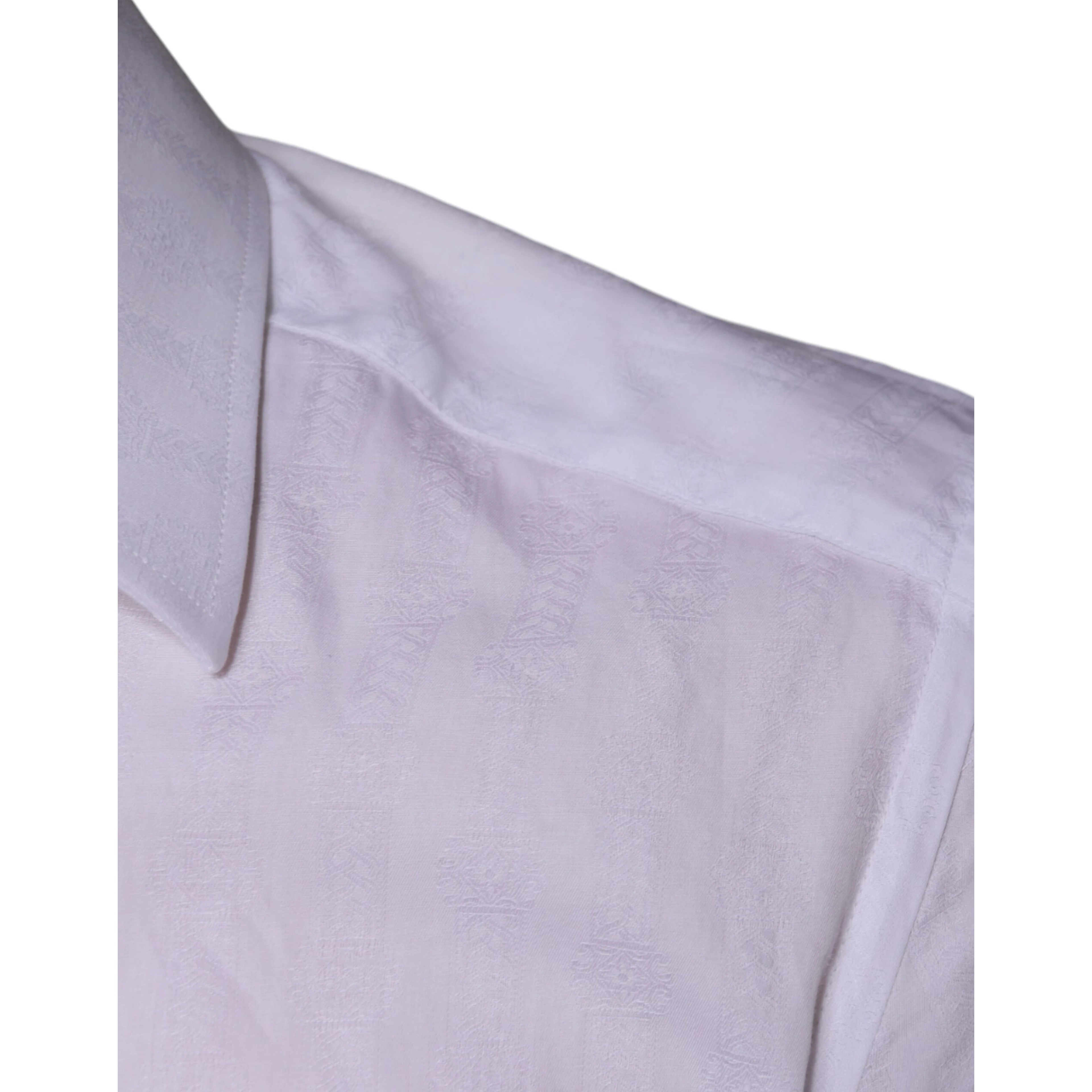 White Cotton Men Dress GOLD Formal Shirt