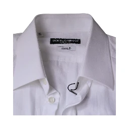 White Cotton Men Dress GOLD Formal Shirt