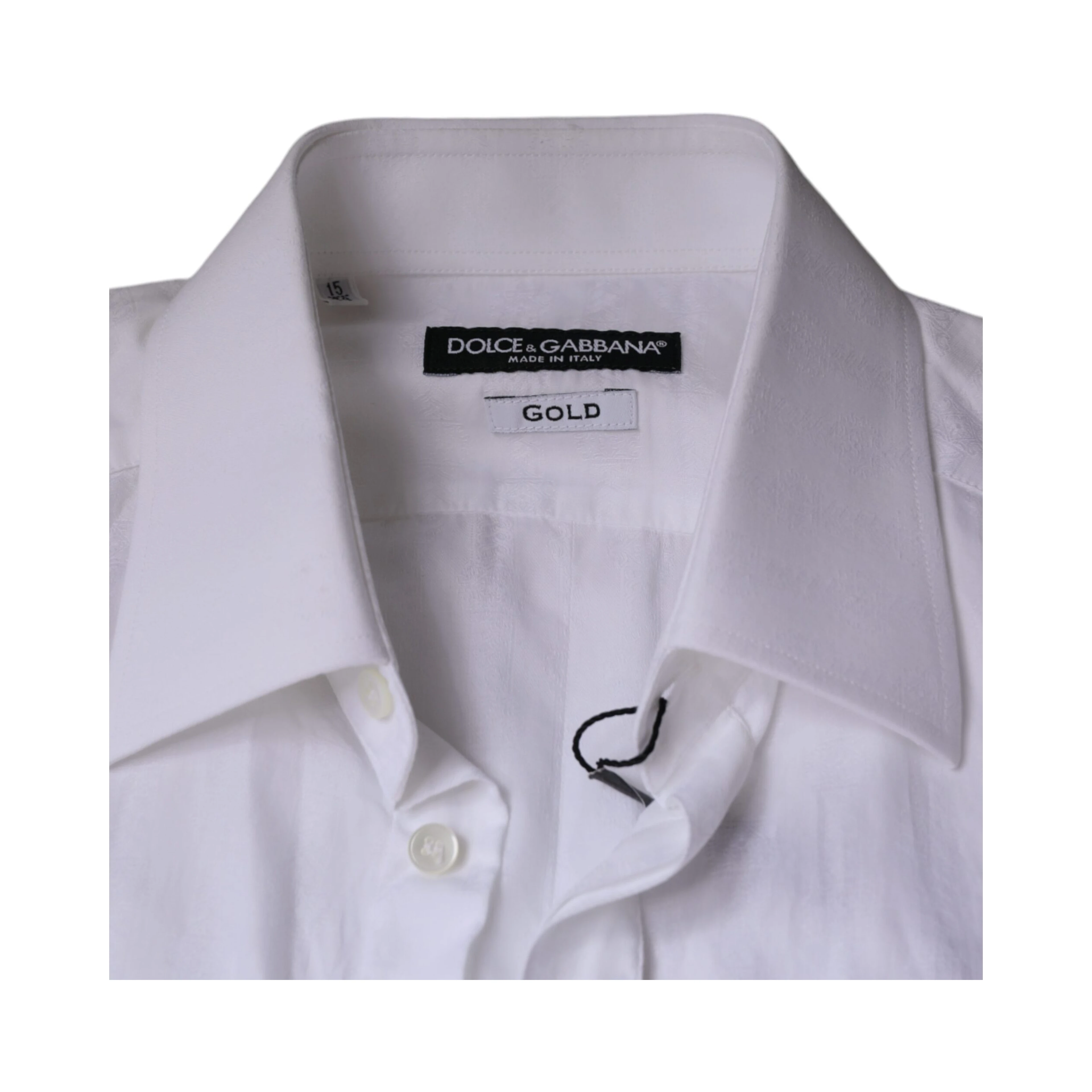 White Cotton Men Dress GOLD Formal Shirt