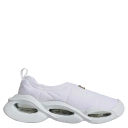 White Padded Fabric Low Top Sneakers Shoes