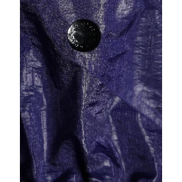 Blue Cotton Stretch Full Zip Bomber Jacket