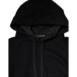 Black Hooded Pullover Men Sweatshirt Sweater