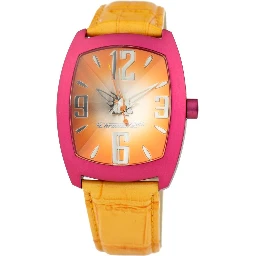Orange Leather Dress Watch