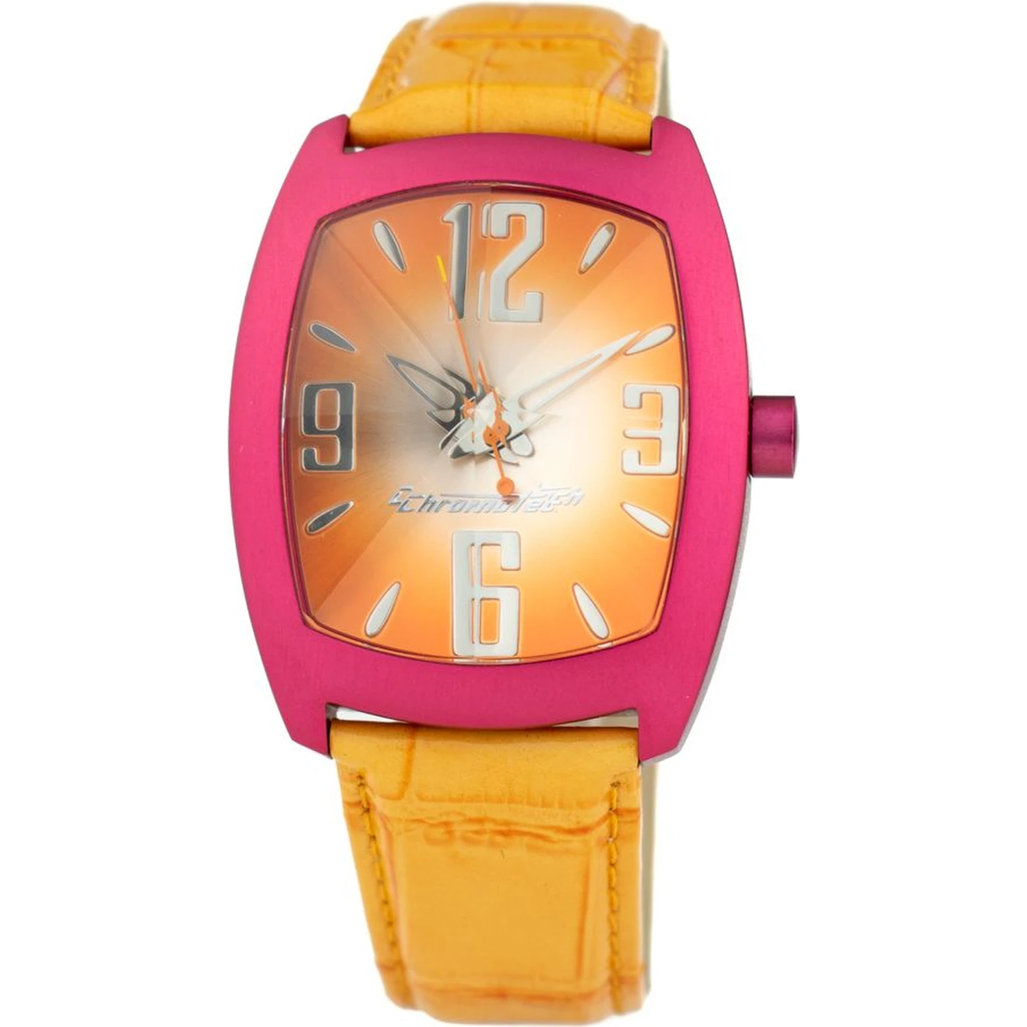 Orange Leather Dress Watch