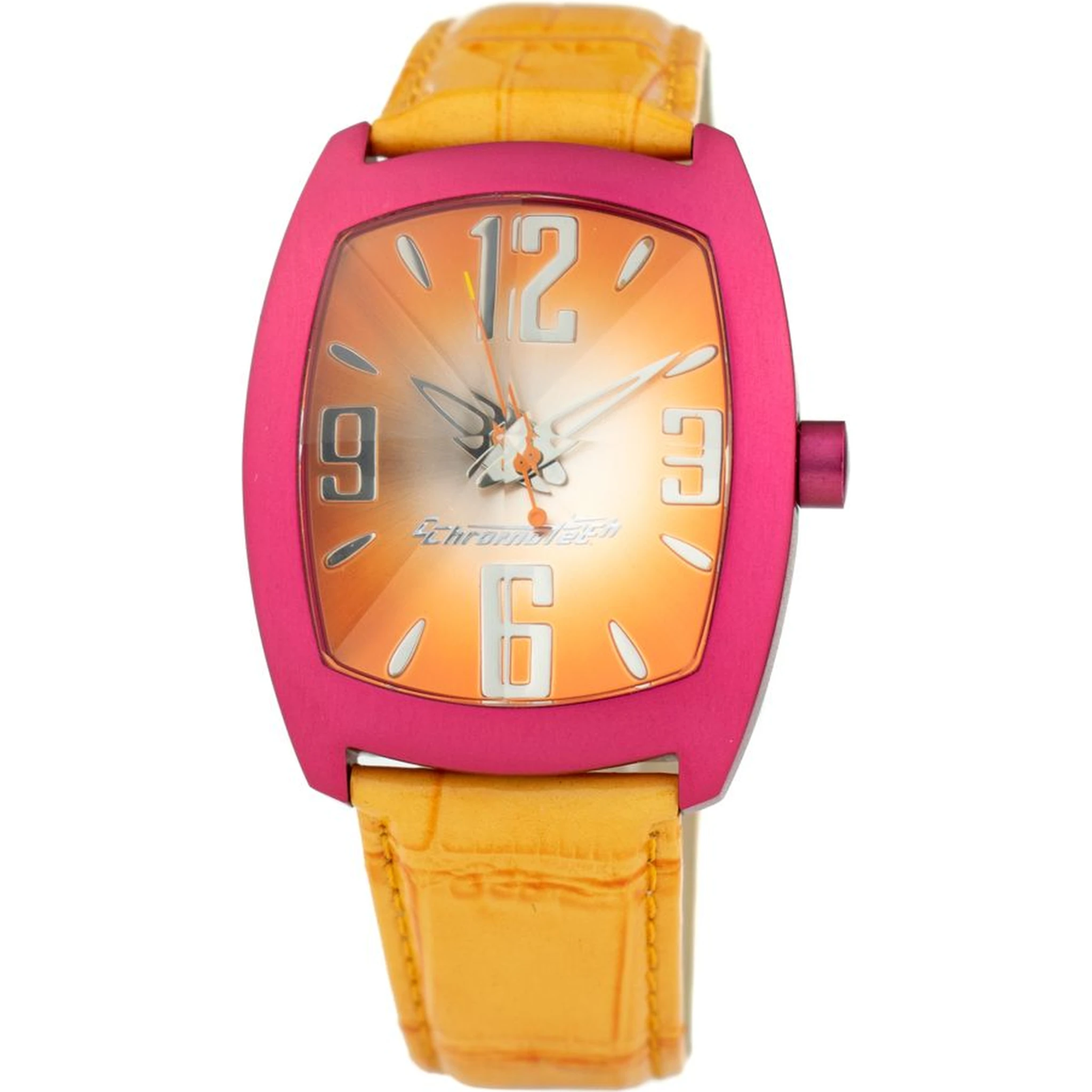 Orange Leather Dress Watch