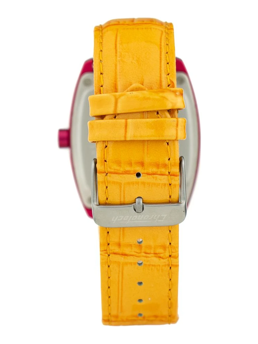 Orange Leather Dress Watch