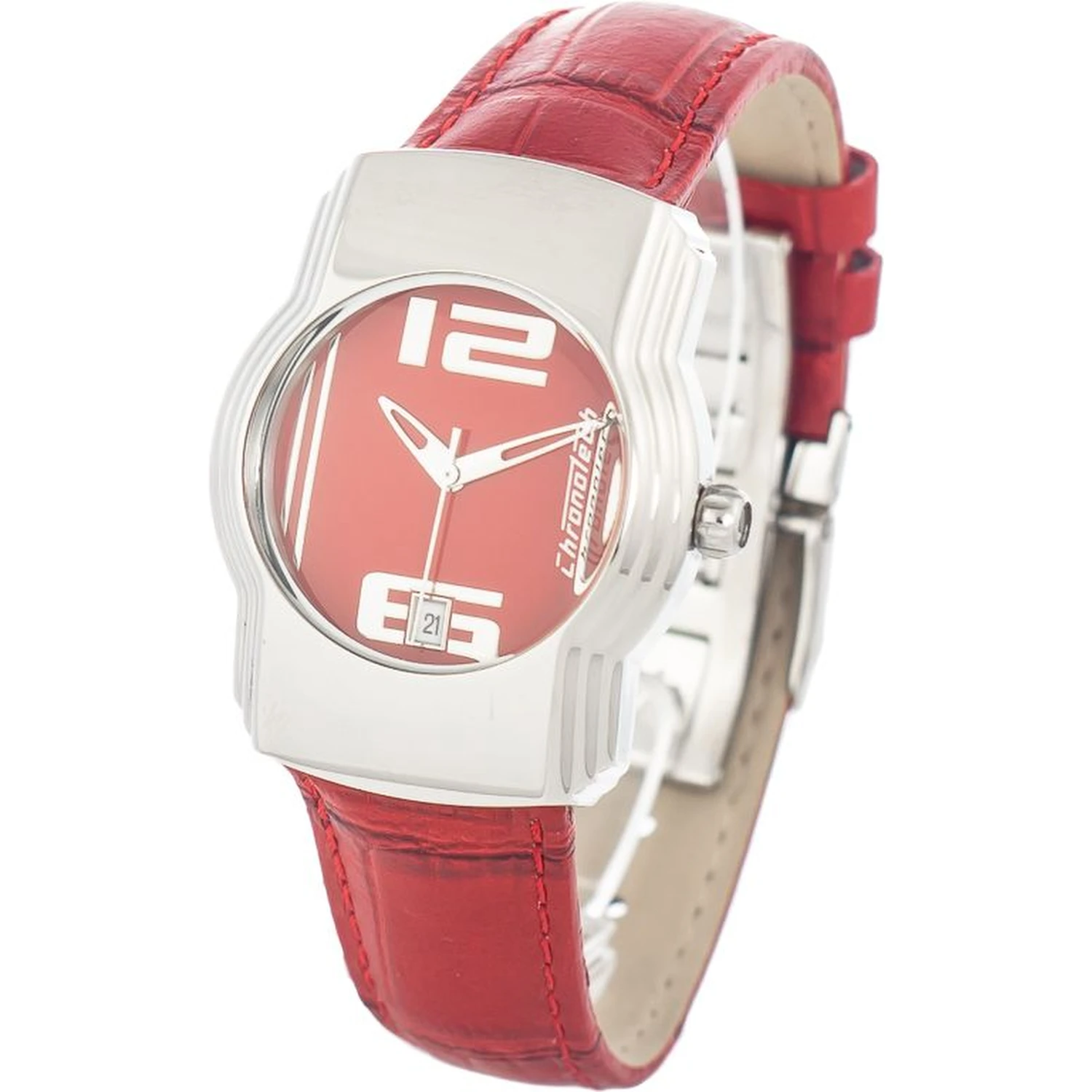Red Leather Dress Watch