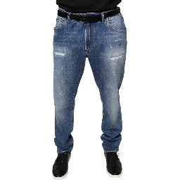 Blue Washed Cotton Stretch Men Denim Jeans