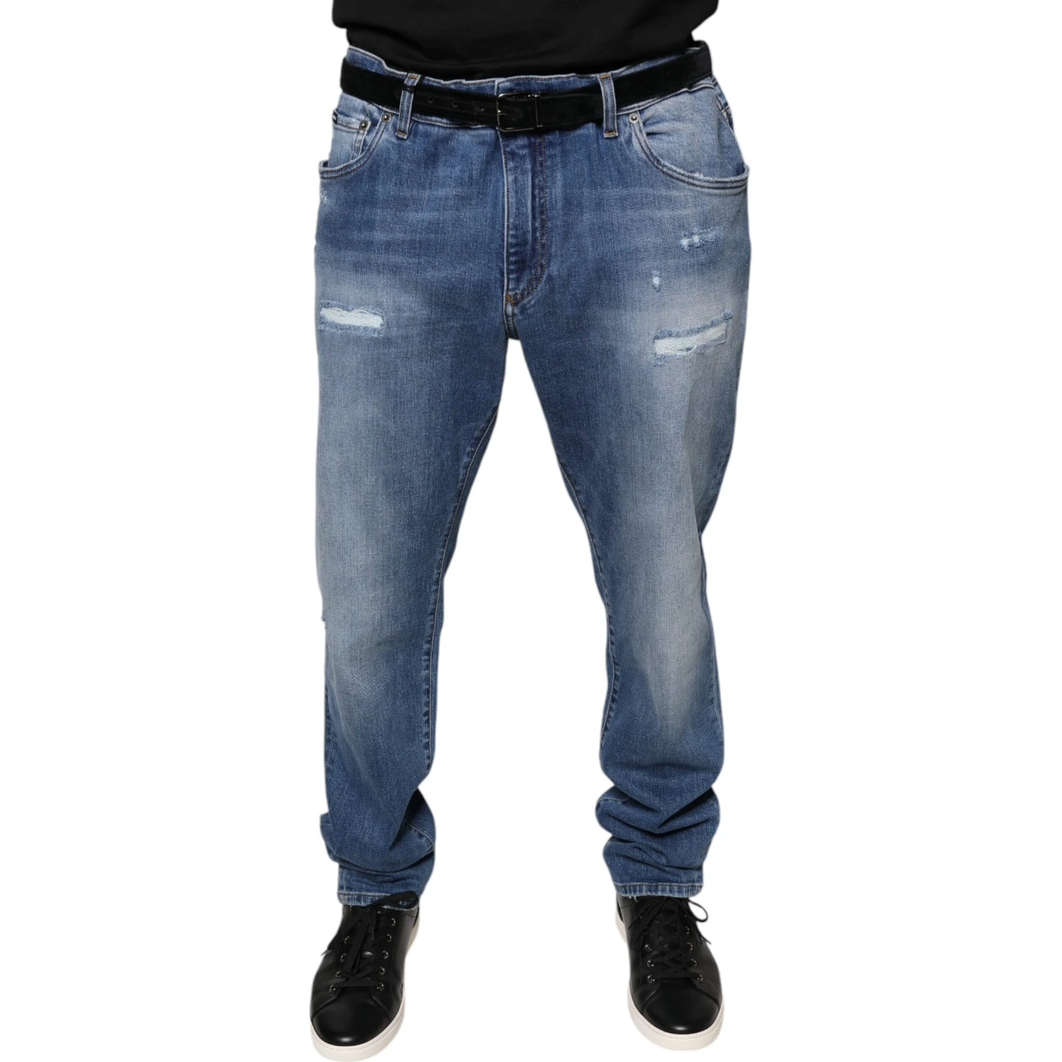 Blue Washed Cotton Stretch Men Denim Jeans