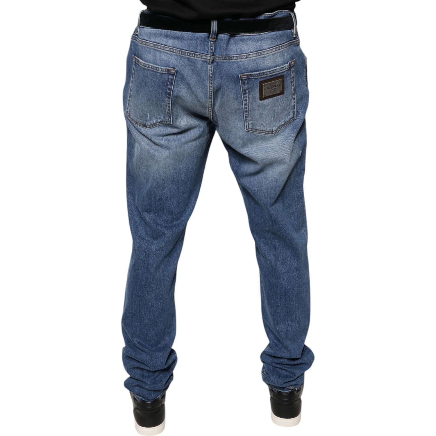 Blue Washed Cotton Stretch Men Denim Jeans