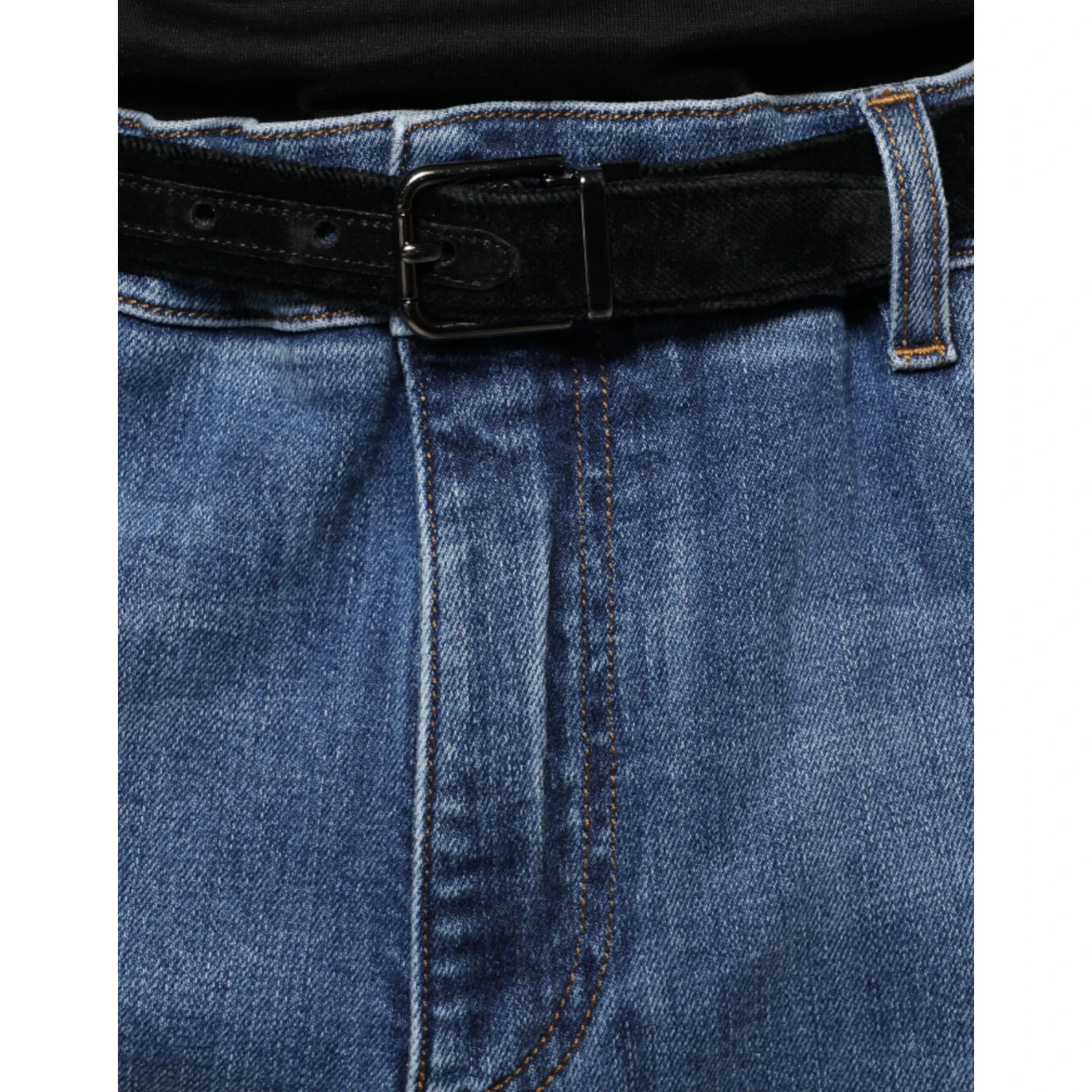 Blue Washed Cotton Stretch Men Denim Jeans