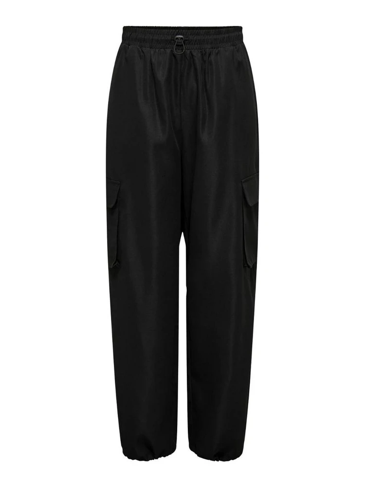 Black Cotton Cargo Pants