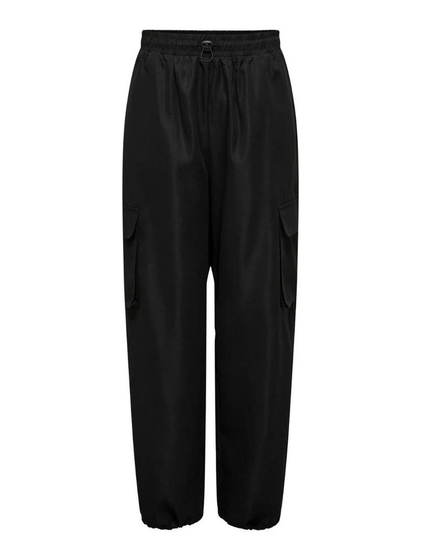 Black Cotton Cargo Pants