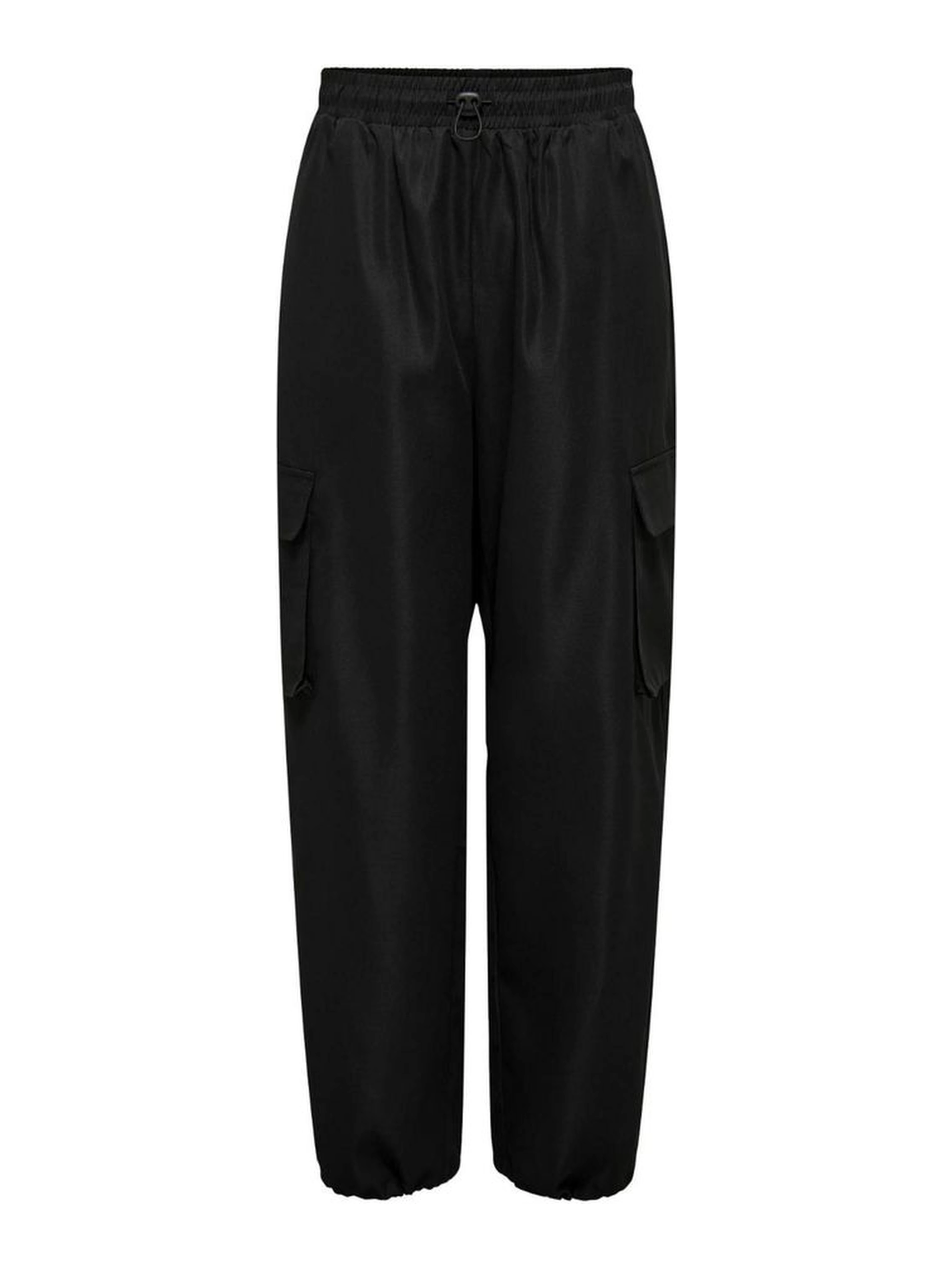Black Cotton Cargo Pants