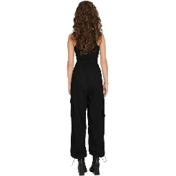 Black Cotton Cargo Pants