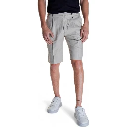 Beige Linen Bermuda Shorts